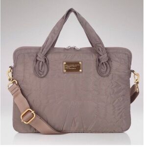 Marc Jacobs Taupe Quilted Laptop Bag